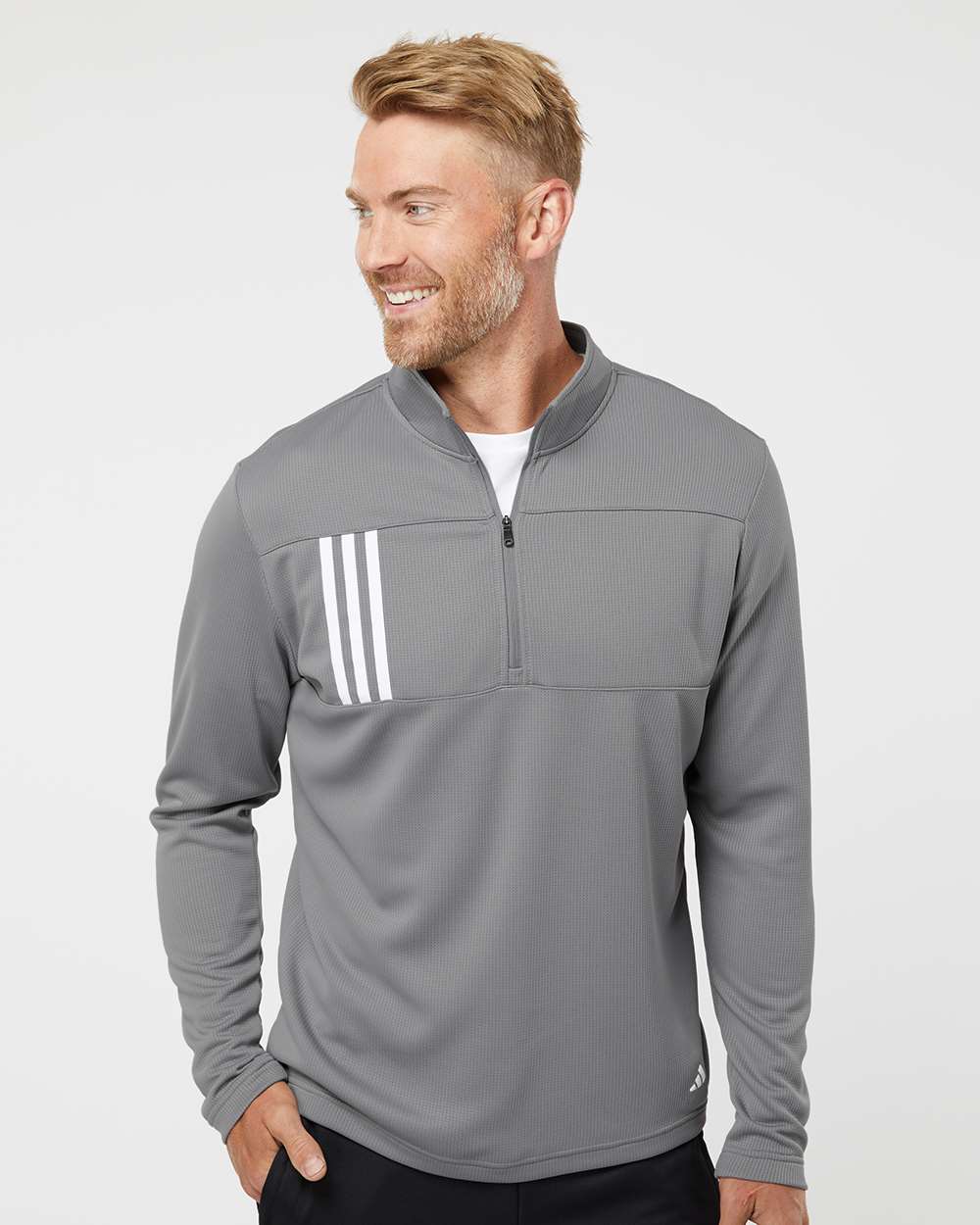 Adidas 3-Stripes Double Knit Quarter-Zip Pullover A482