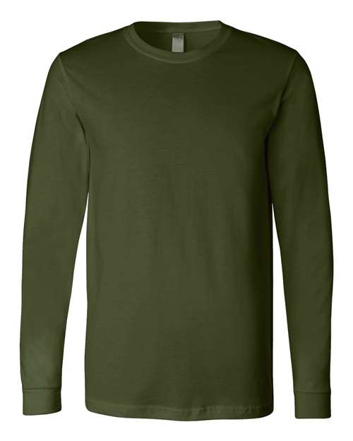 Unisex Jersey Long Sleeve Tee - Olive -  - 123