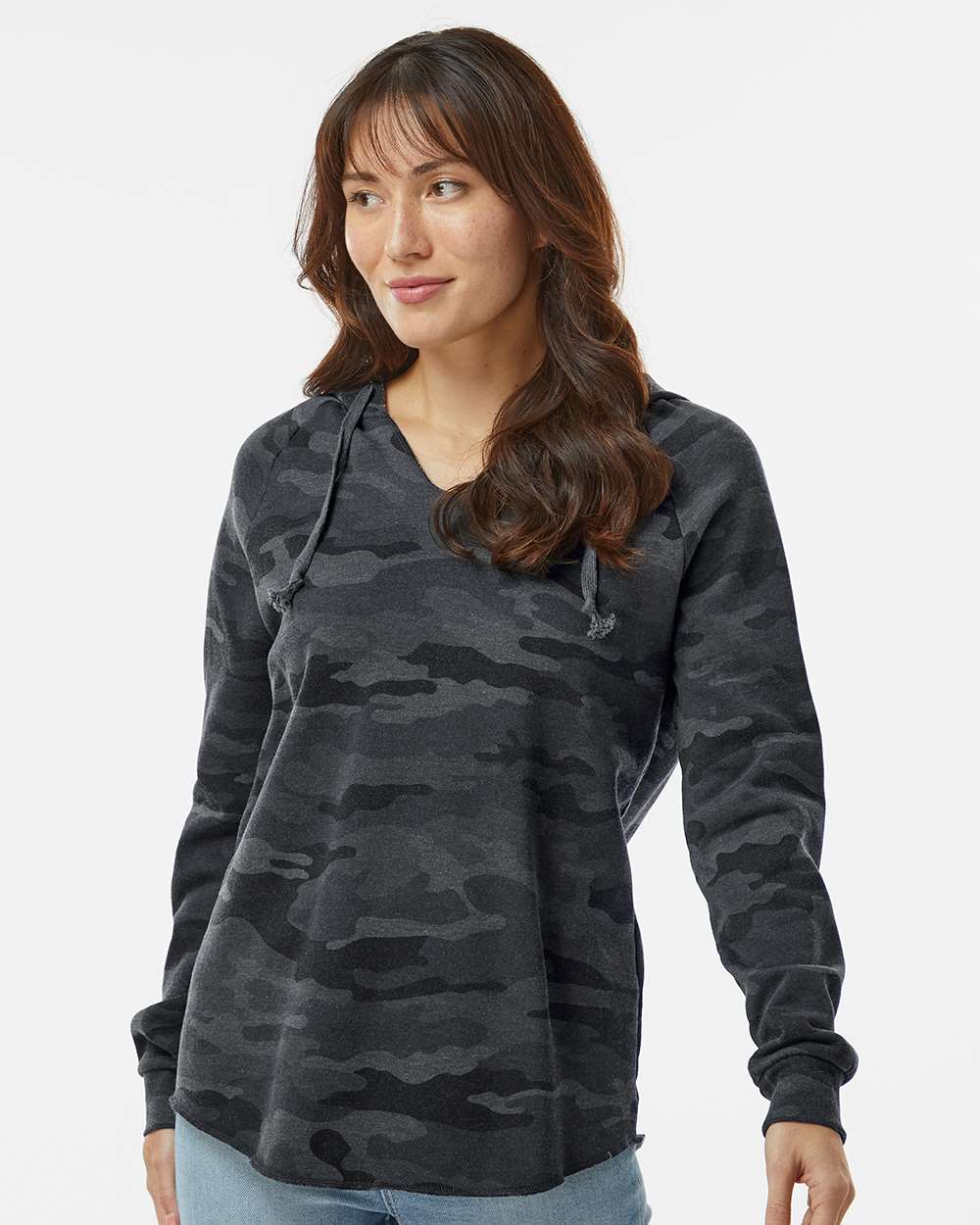 Independent Trading Co. Women’s Lightweight California Wave Wash Hooded Sweatshirt PRM2500