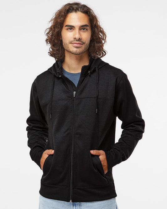 Independent Trading Co. Poly-Tech Full-Zip Hooded Sweatshirt EXP80PTZ