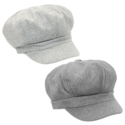 Newsboy Hat - Solid Colour Light Grey &