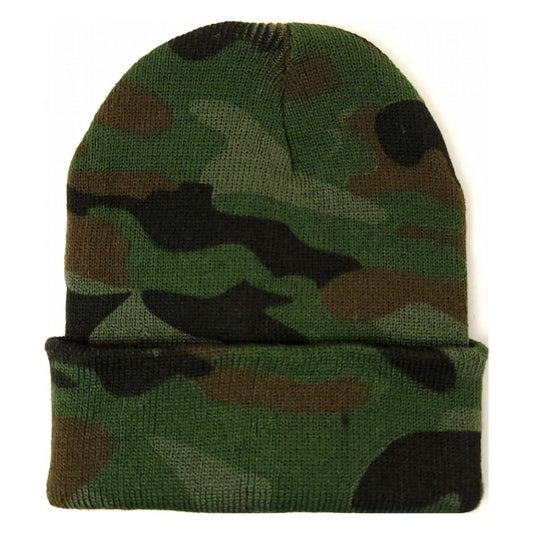 Plain Toque - Green Camo with Cuff - Regular