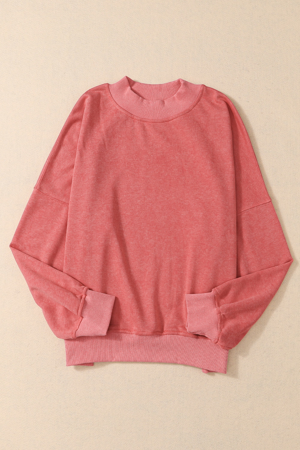 Black Plain Drop Shoulder Crew Neck Pullover Sweatshirt