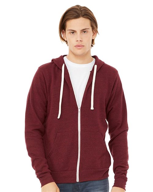 Unisex Triblend Sponge Fleece Full-Zip Hoodie Sweatshirt -  - 2010 - Toronto Screen Printing- Color