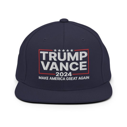 2024 MAGA Flat Bill Brim Snapback Hat - Navy