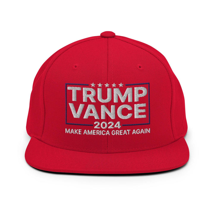 2024 MAGA Flat Bill Brim Snapback Hat - Red