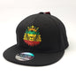 ’Rasta Lion’ Logo Flat Bill Cap - Black Adjustable - OSFA - Snapback