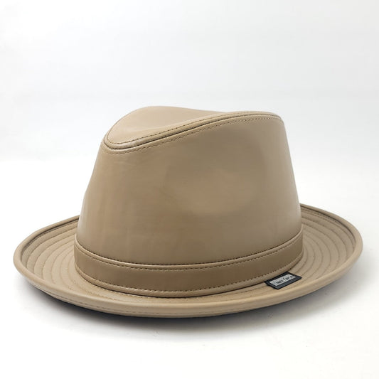 Fedora Genuine Leather - Khaki or Burgundy Small to XLarge - Medium