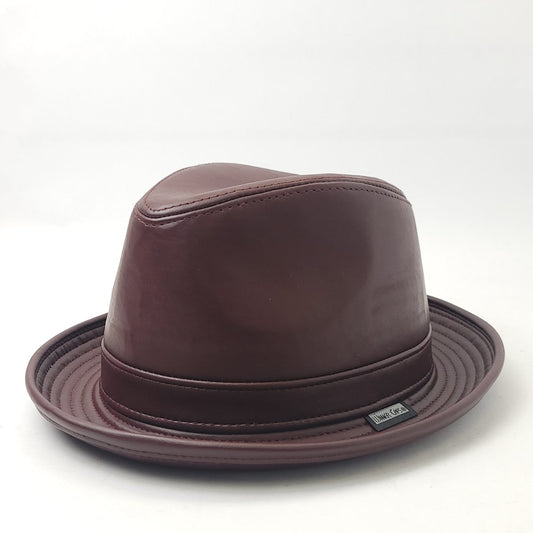 Fedora Genuine Leather - Khaki or Burgundy Small to XLarge - Medium