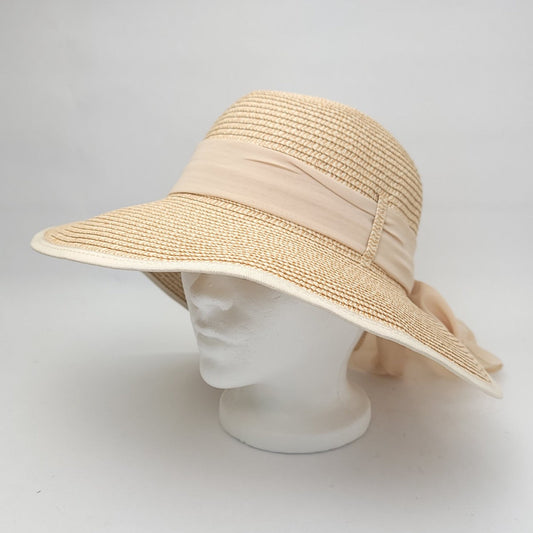 Floppy Hat - Bowknot Multi-Coloured Adjustable - Natural / OSFA
