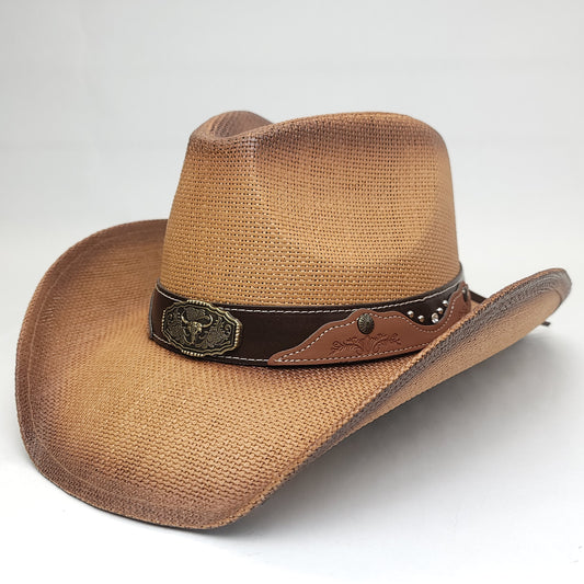 Natural Straw Cowboy Hat - ST131BR Brown - OSFA