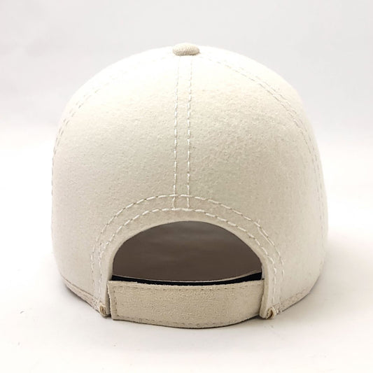Wool Felt Cap - Velcro Closure OSFA White