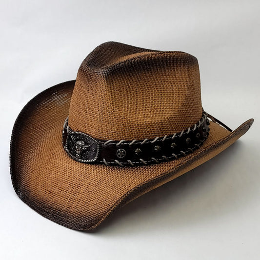 Natural Straw Cowboy Hat - ST099BR Brown - OSFA