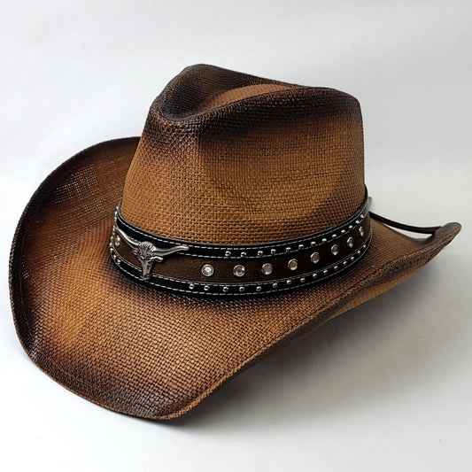 Natural Straw Cowboy Hat - ST132BR Brown - OSFA
