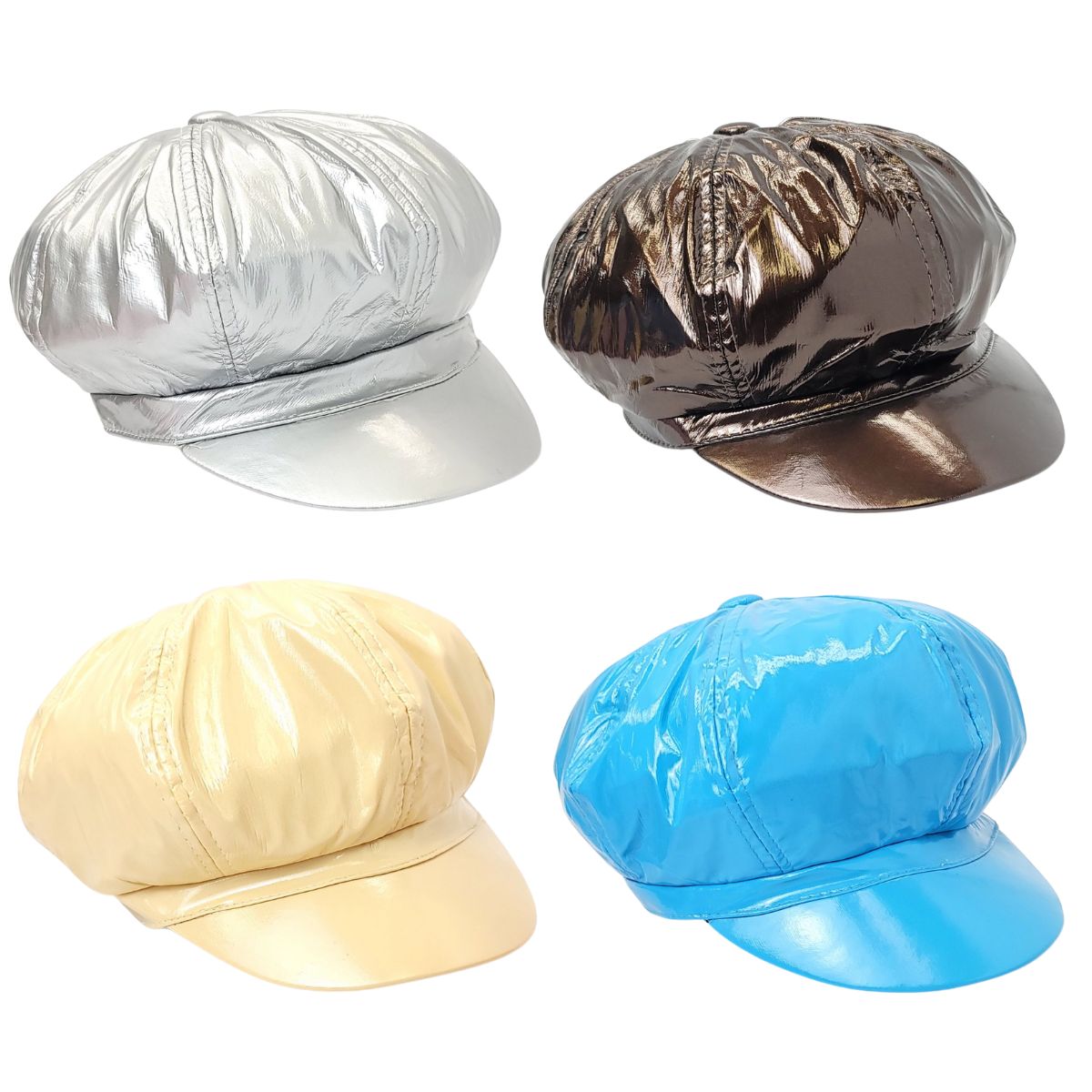 Newsboy Hat - PU Vinyl Multi-Coloured