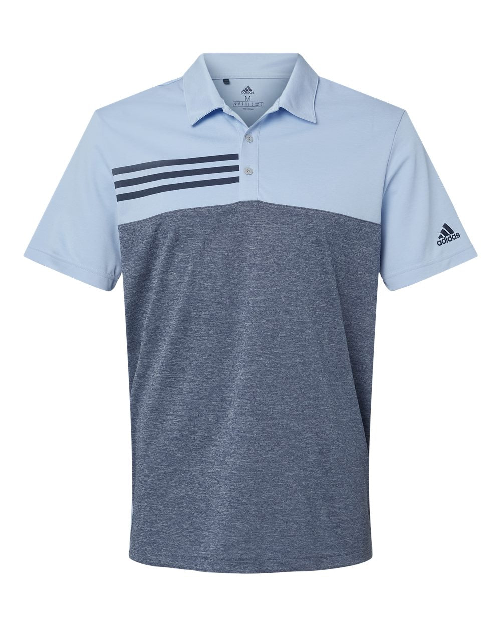 Adidas Heathered Colorblocked 3-Stripes Polo A508