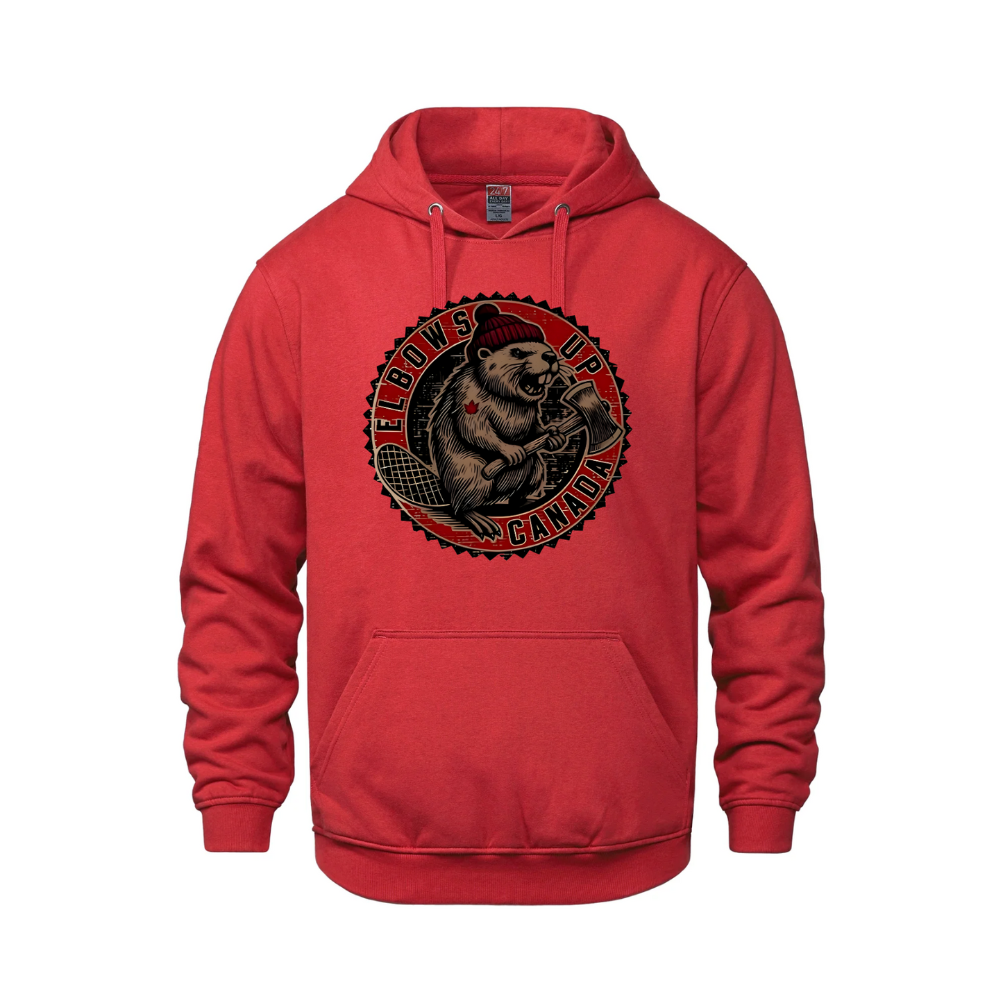 Elbows Up Canada Pullover Hoodie – Featuring the Mighty Beaver!