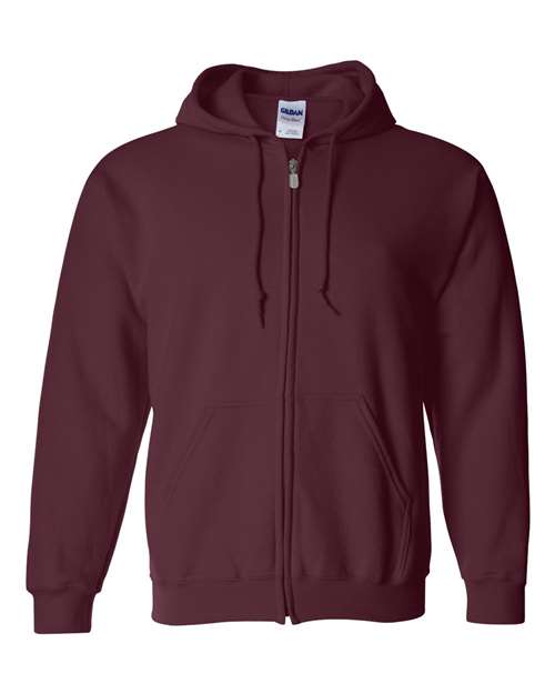 Unisex Heavy Blend™ Full-Zip Hooded Sweatshirt - Maroon -  - 415