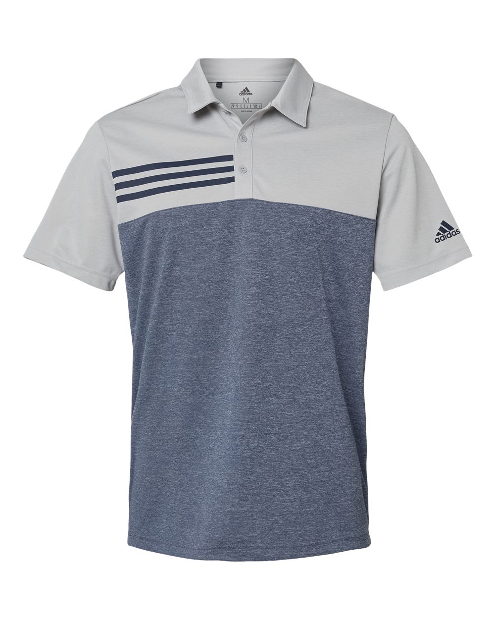 Adidas Heathered Colorblocked 3-Stripes Polo A508