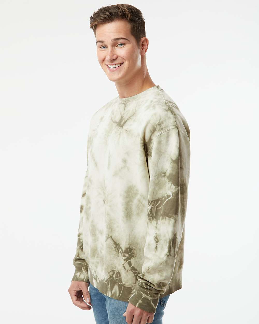 Independent Trading Co. Midweight Tie-Dyed Crewneck Sweatshirt PRM3500TD