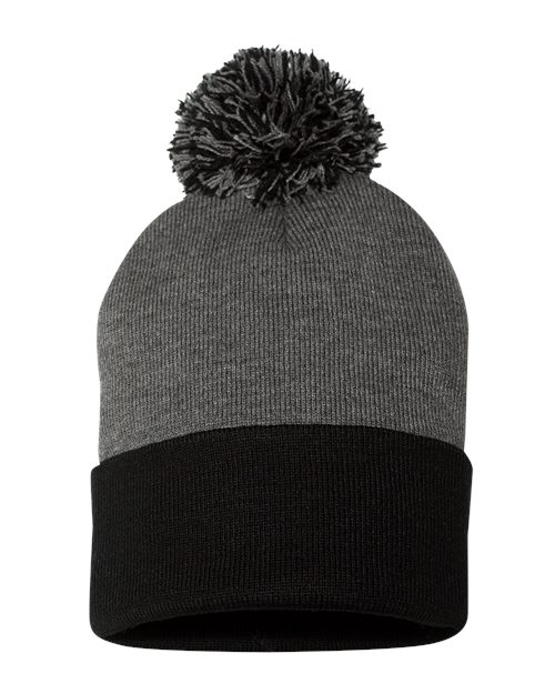 12" Pom-Pom Cuffed Beanie -  - 3015