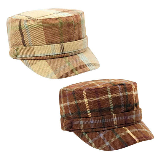 Cadet Cap -G8016 Plaid Pattern,