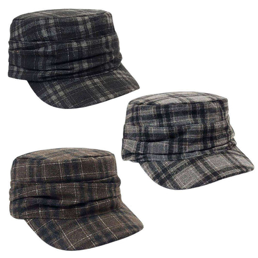 Cadet Cap -17072 Plaid with Folds Multi-Coloured
