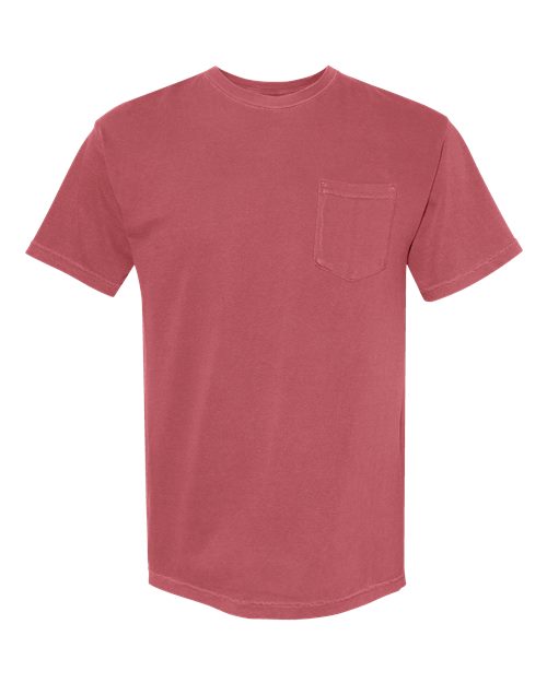Unisex Garment-Dyed Heavyweight Pocket T-Shirt - Crimson -  - 1963