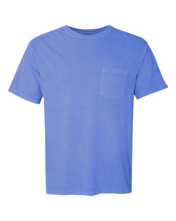 Unisex Garment-Dyed Heavyweight Pocket T-Shirt - Flo Blue -  - 1963