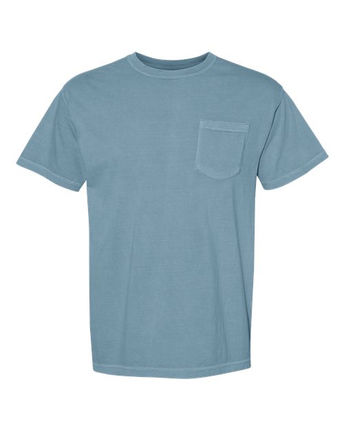 Unisex Garment-Dyed Heavyweight Pocket T-Shirt - Ice Blue -  - 1963