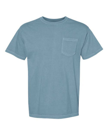 Unisex Garment-Dyed Heavyweight Pocket T-Shirt - Ice Blue -  - 1963