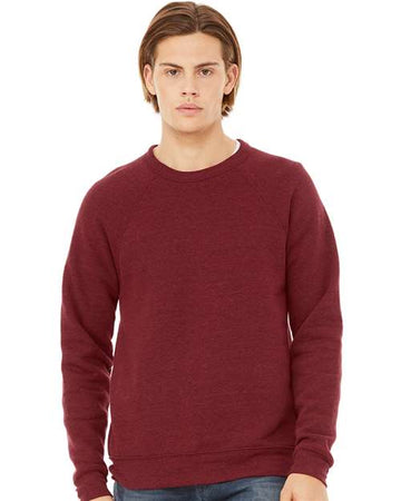 Unisex Sponge Fleece Raglan Crewneck Sweatshirt - Cardinal Triblend -  - 2003