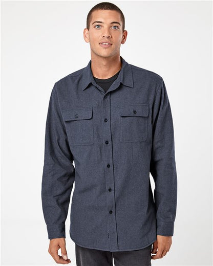 Men's Solid Flannel Shirt -  - 3316