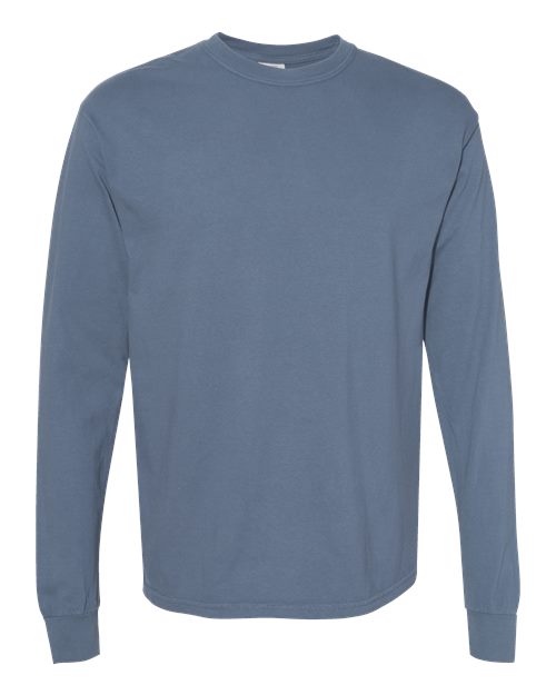Unisex Garment-Dyed Heavyweight Long Sleeve T-Shirt - Blue Jean -  - 2217