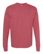 Unisex Garment-Dyed Heavyweight Long Sleeve T-Shirt - Crimson -  - 2217