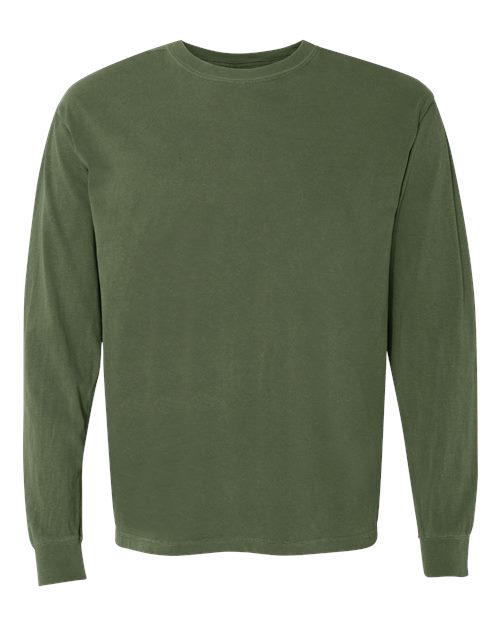 Unisex Garment-Dyed Heavyweight Long Sleeve T-Shirt - Hemp -  - 2217