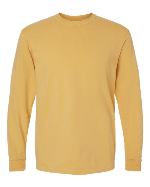 Garment-Dyed Heavyweight Long Sleeve T-Shirt - Mustard