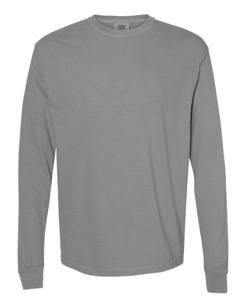 Unisex Garment-Dyed Heavyweight Long Sleeve T-Shirt - Grey -  - 2217
