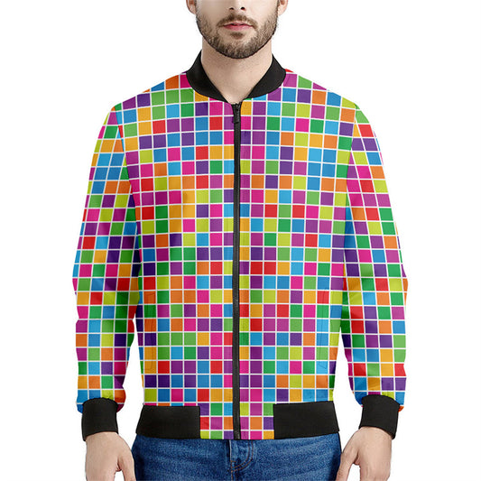 Colorful Geometric Zipper Jacket