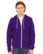 Unisex Sponge Fleece Full-Zip Hoodie Sweatshirt - Team Purple -  - 2769