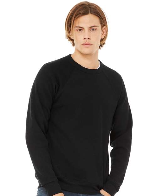 Unisex Sponge Fleece Raglan Crewneck Sweatshirt - Black -  - 2003