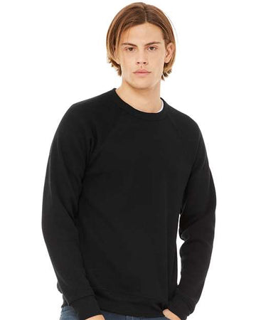 Unisex Sponge Fleece Raglan Crewneck Sweatshirt - Black -  - 2003