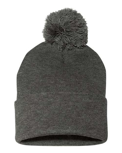 12" Pom-Pom Cuffed Beanie -  - 3015