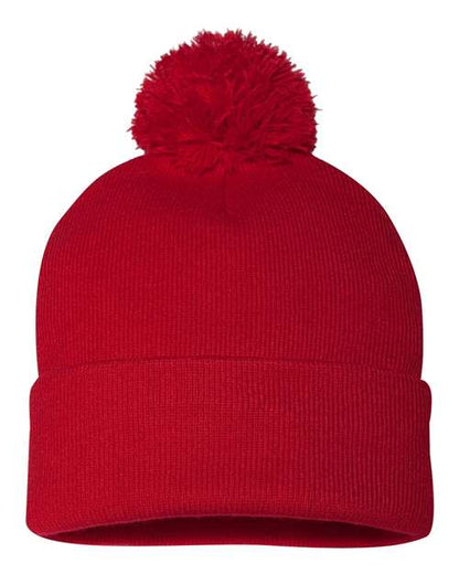 12" Pom-Pom Cuffed Beanie -  - 3015