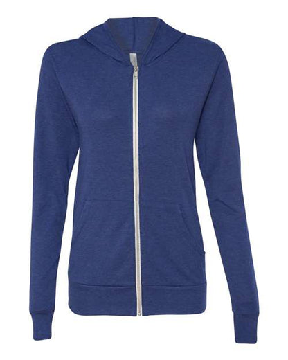 Unisex Triblend Lightweight Full-Zip Hooded Long Sleeve Tee -  - 2216