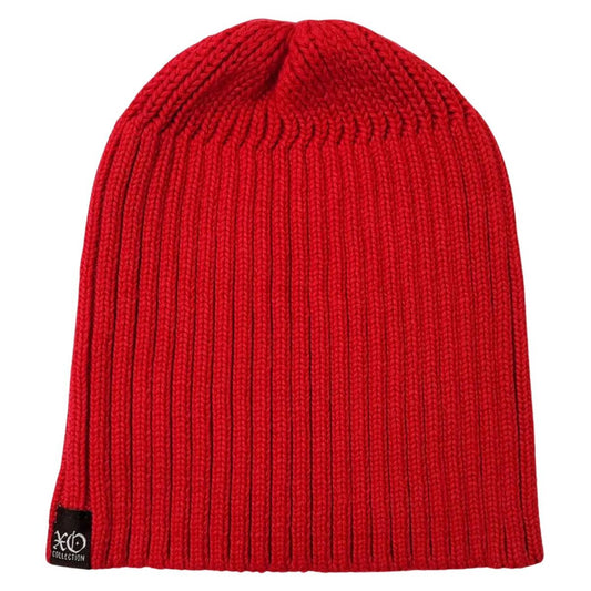 Plain Ribbed Beanie - Red & Washed Colours - OSFA - Fashion Knit