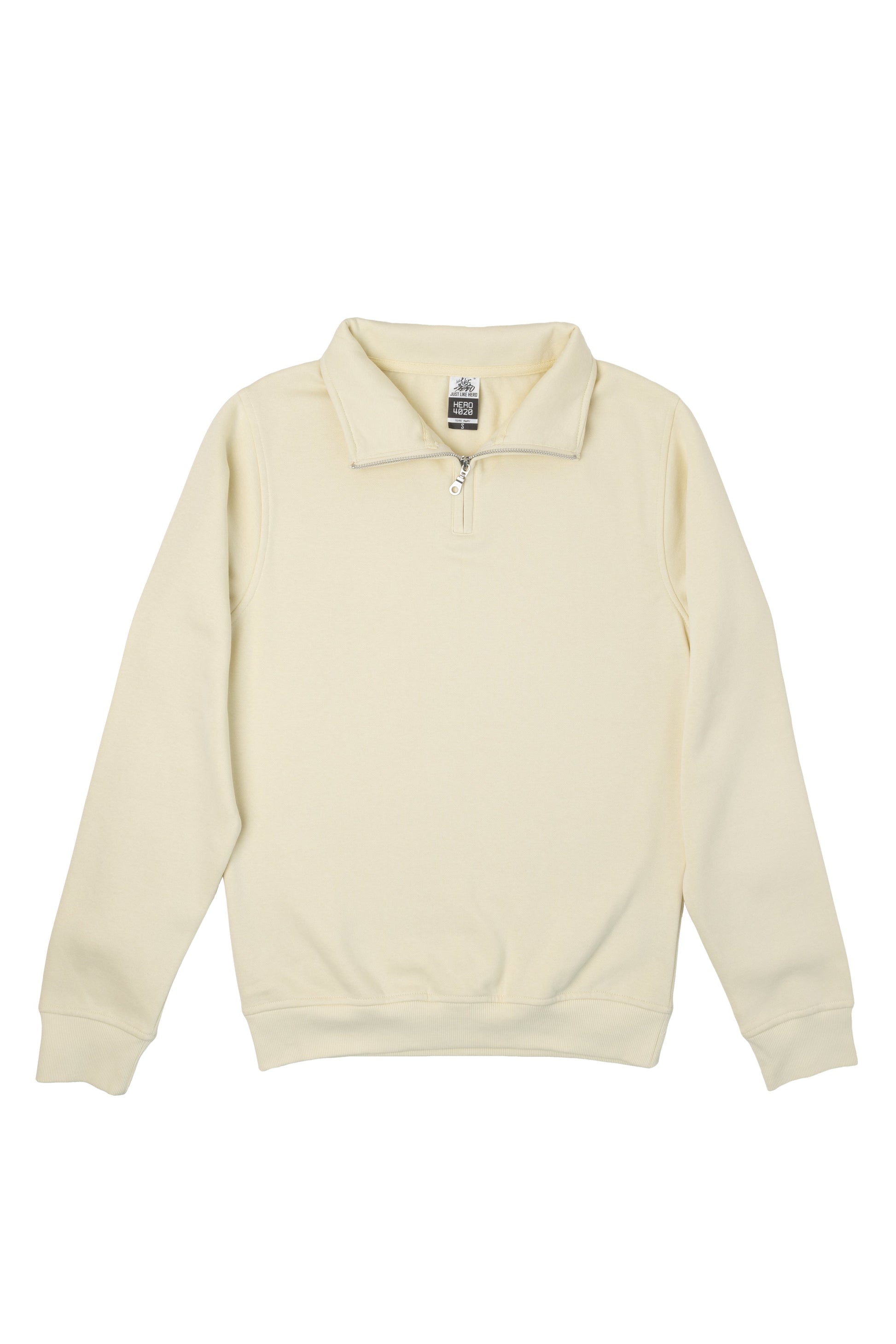 HERO-4020 Youth Quarter Zip Sweatshirt - Ivory - YOUTH L - Quarter-Zip
