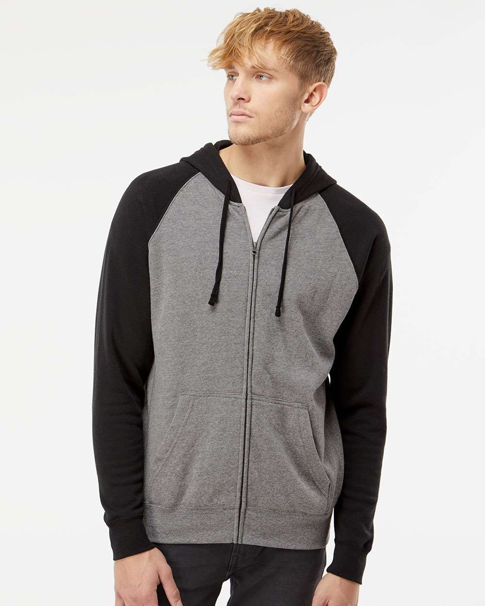 Independent Trading Co. Special Blend Raglan Full-Zip Hooded Sweatshirt PRM33SBZ