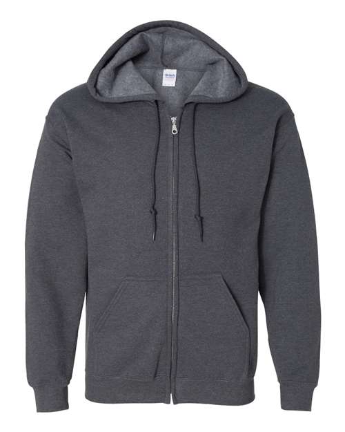 Unisex Heavy Blend™ Full-Zip Hooded Sweatshirt - Dark Heather -  - 415