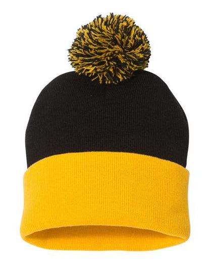 12" Pom-Pom Cuffed Beanie -  - 3015